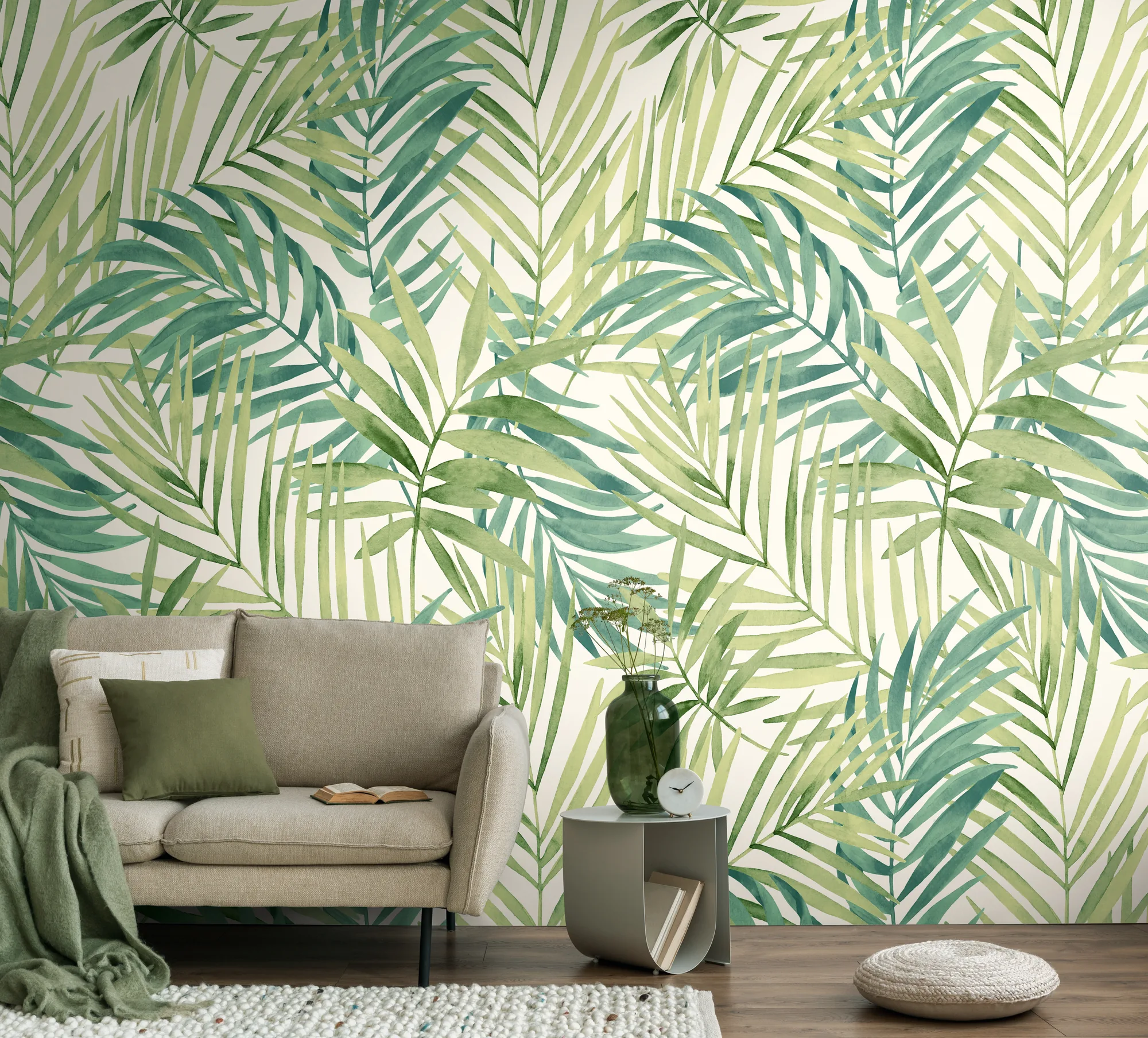 Troopilise lehemustriga fliistapeet Livingwalls The Wall 4 – roheline – 388552