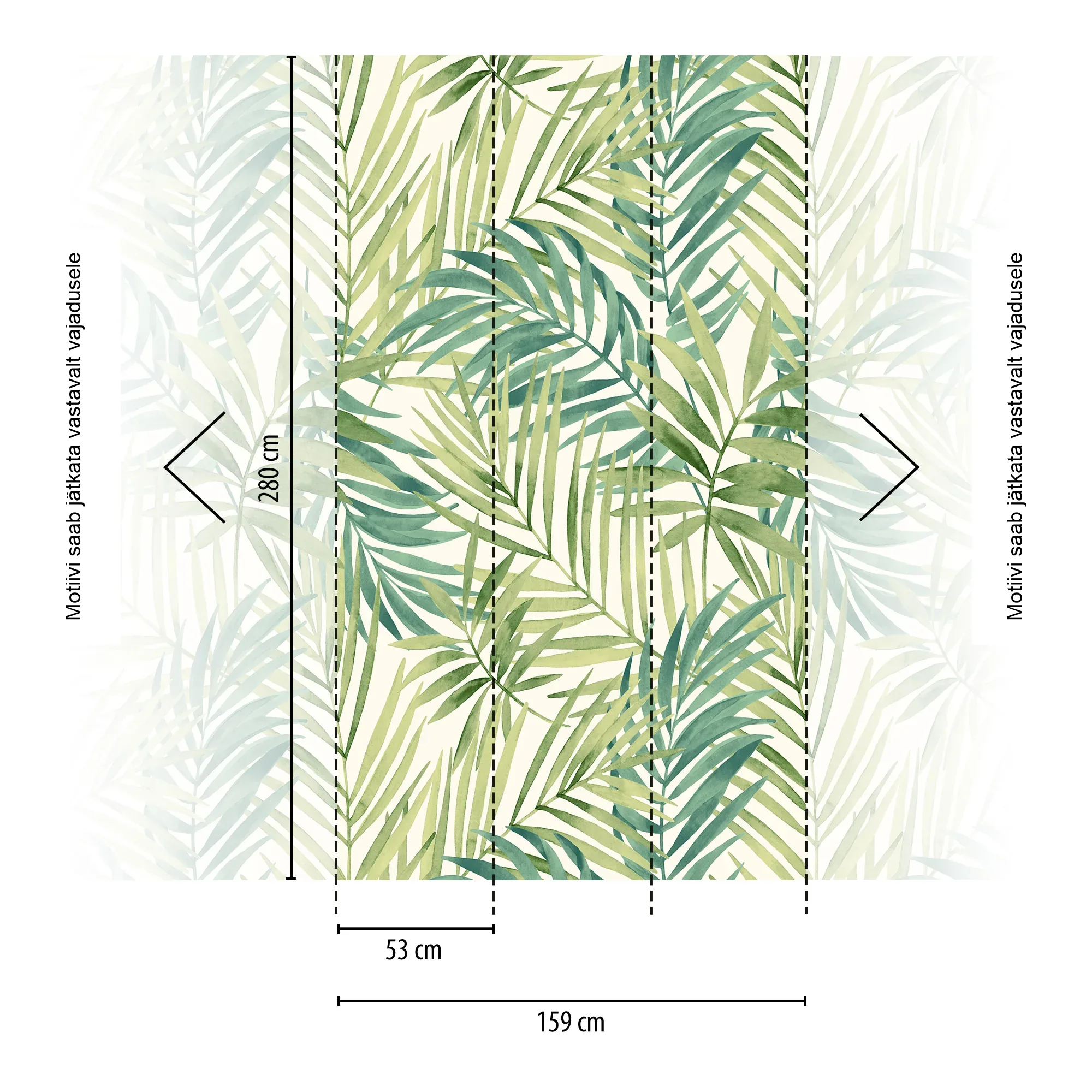 Troopilise lehemustriga fliistapeet Livingwalls The Wall 4 – roheline – 388552 - Image 2