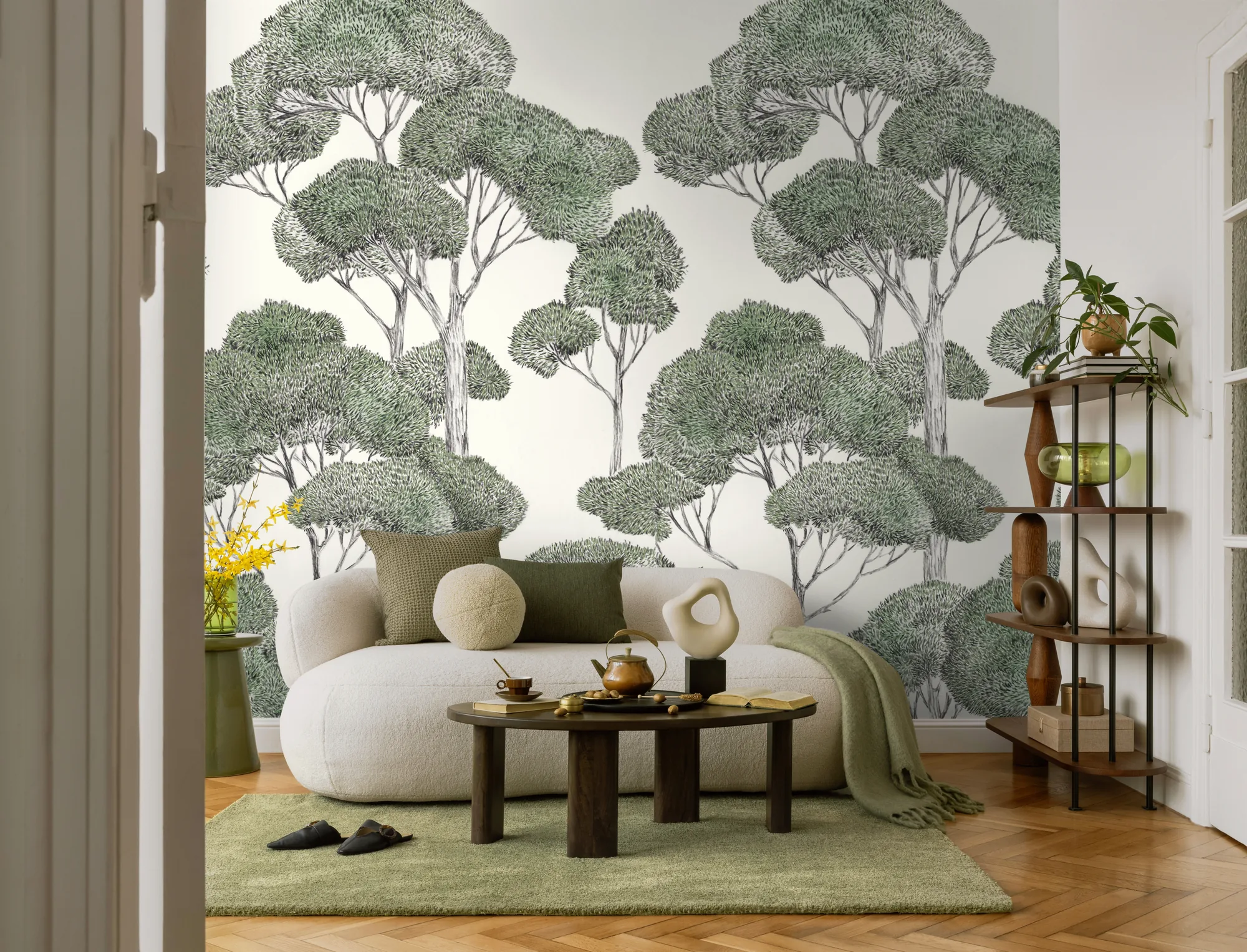 Metsamotiiviga fliistapeet Livingwalls The Wall 4 – roheline – 792166