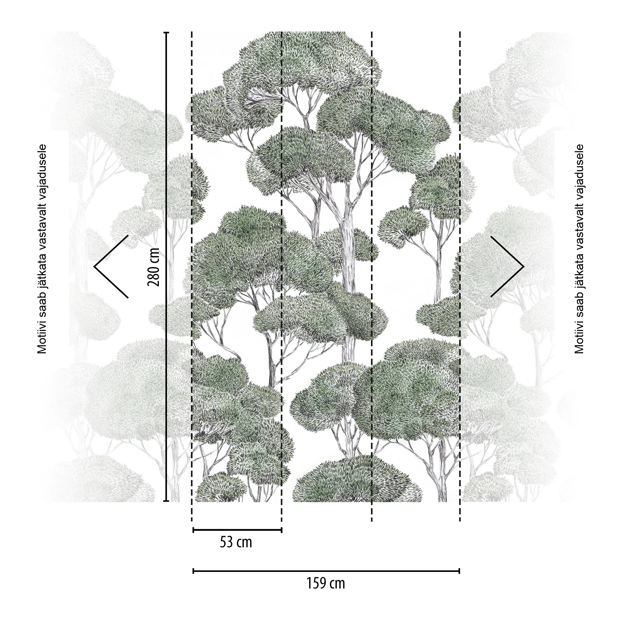 Metsamotiiviga fliistapeet Livingwalls The Wall 4 – roheline – 792166 - Image 2