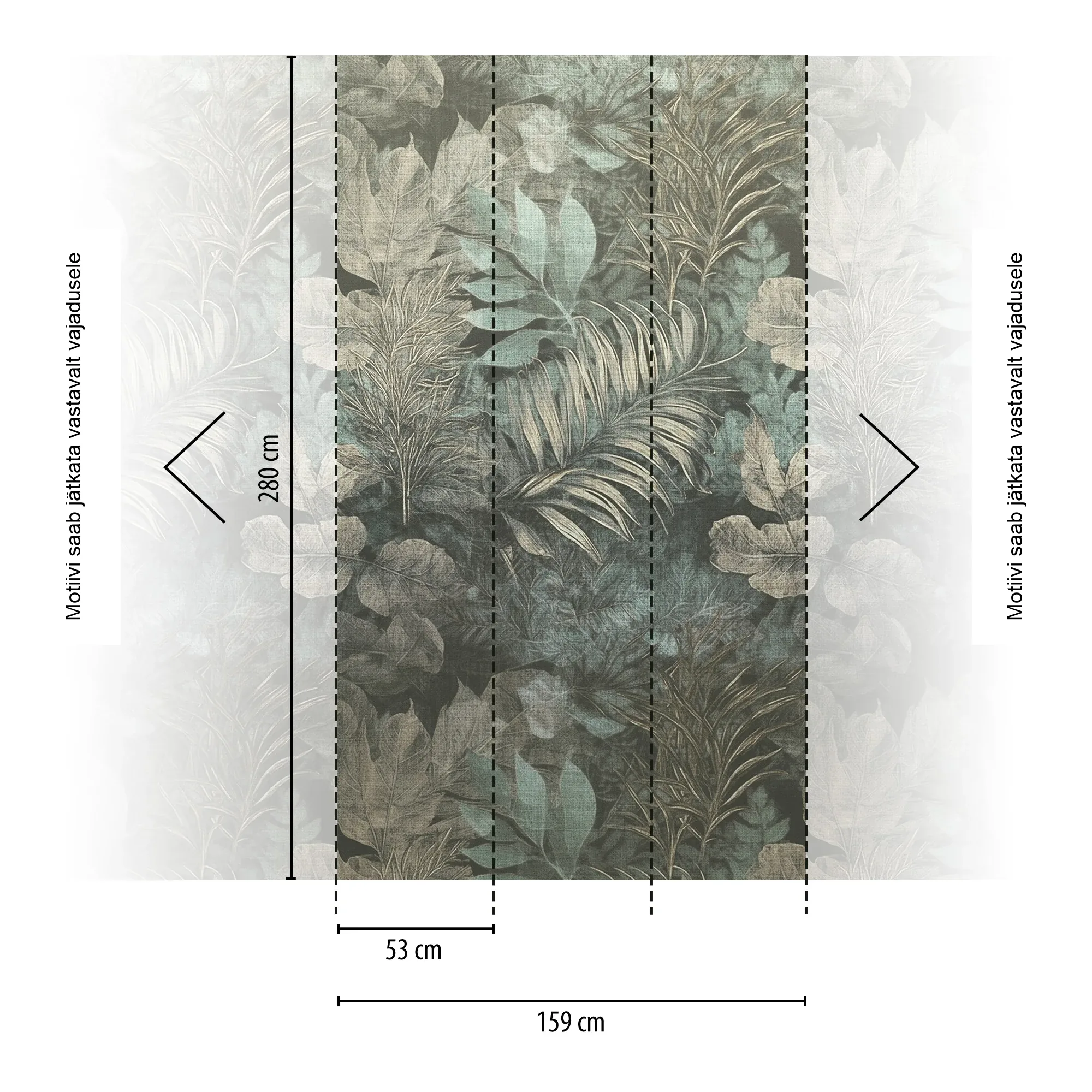 Troopilise lehemustriga fliistapeet Livingwalls The Wall 4 – sinine – 792233 - Image 2