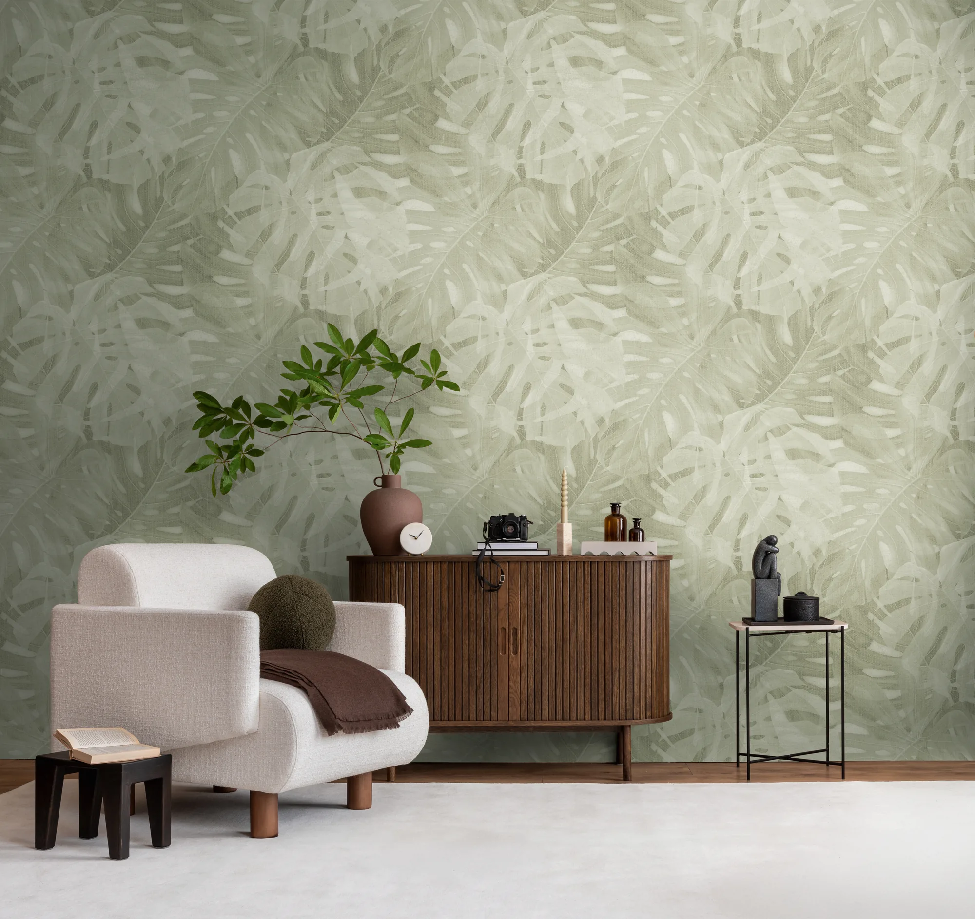 Troopilise lehemustriga fliistapeet Livingwalls The Wall 4 – roheline – 792494