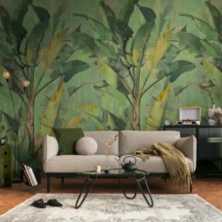Troopilise lehemustriga fliistapeet Livingwalls The Wall 4 – roheline – 792497