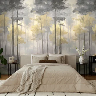 Metsamotiiviga fliistapeet Livingwalls The Wall 4 – kollane – 792499